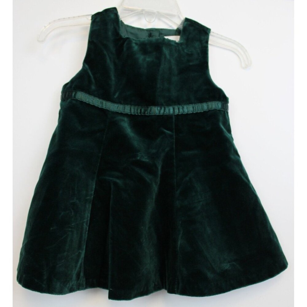 Baby Gap Green Velvet Dress sz S 3-6 Months NWT Holiday Party Lined Winter